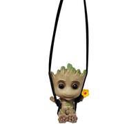 Swinging Groot - Decorazione per auto in resina da appendere, accessorio carino da appendere per interni auto, con ciondolo per specchietto retrovisore auto, accessori decorativi