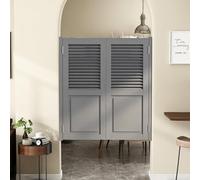 Swinging Half Door, Wood Saloon Doors with Hinges and Hardware, Double Swing Cafe Door Auto Close, for Doorway Kitchen Shop Entrance Partition Pub Gray 100×100cm