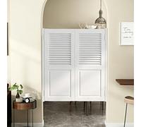 Swinging Half Door, Wood Saloon Doors with Hinges and Hardware, Double Swing Cafe Door Auto Close, for Doorway Kitchen Shop Entrance Partition Pub White 90×100cm
