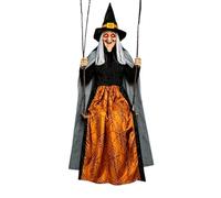 Swinging Witch Life Size - 1.8m Animated Outdoor Halloween Prop On Swing