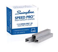 Swingline Punti metallici, resistenti, lunghezza 3/8", capacità 25-45 fogli, 210/striscia, 5000/scatola, 1 confezione, Speed Pro (35465)
