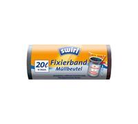 Swirl 4006508174201 - Sacchetto per la spazzatura, 20 l, con nastro di fissaggio, 15 pezzi, colore: Nero