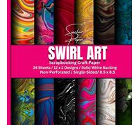 SWIRL ART SCRAPBOOKING CRAFT PAPER: Multi-Purpose Craft Paper/8.5x8.5/ 24 Non-Perforated Sheets/ 12-Designs x 2/ SWIRL ART THEME/ White Backing/ For ... Art Projects, Backgrounds, Envelopes etc…