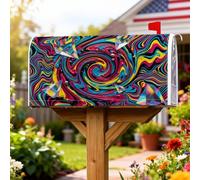 Swirl - Coperture magnetiche per cassette postali, moderne e vibranti, con cristalli colorati estivi e pesca, decorazione per prato, 45,7 x 53,3 cm