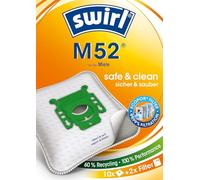 Swirl M 52 EcoPor - Sacchetti per aspirapolvere (10 sacchetti), resistenti agli strappi per alcuni aspirapolvere Miele, confezione conveniente, in scatola esterna ecologica, filtro al 99,9% di polvere