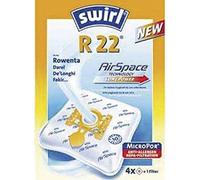 SWIRL R 22 AirSpace Melitta 179428 Sacchetto per aspirapolvere Rowenta R 22/F89 airspa (VE4), 3600 W, 44 Decibel, ABS, Bianco