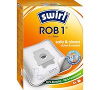 Swirl ROB 1 MicroPor Plus - Sacchetti per aspirapolvere per iRobot Clean Base di aspirazione, filtro anti-allergeni, elevata potenza di aspirazione, confezione da 4
