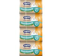 Swirl Sacchetti della spazzatura antistrappo e ermetici, per bagno e cosmetici, 5 l (4 x 40 sacchetti), a prova di goccia, resistenti agli strappi, con pratica maniglia per il trasporto