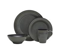 Swirl Speckle Graphite 16 Piece Dinnerware Set, Service for 4