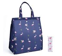 SwirlColor Borsa Termica Pranzo, 25x16x30cm Pratico Sacchetto da Pranzo Pieghevole di Alta Qualità per Contenere Stoviglie Bento Frutta Snack Bevande per Viaggiare a Scuola, con 1 Portaposate