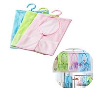 SwirlColor Confezione da 3 Multiuso Molletta Borsa con Gancio, Sacchetto d'attaccatura di immagazzinaggio Mesh per la casa sopra la Porta