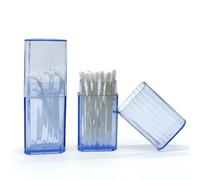 SwirlColor Contenitore per tamponi di cotone per Viaggi, 2 Pezzi Portatile Piccolo Plastica scatola di cotone tampone con coperchio Antipolvere per Tamponi di Cotone Stuzzicadenti Cosmetici -Blu