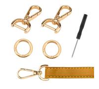 SwirlColor Moschettoni per Borse, 2 Pezzi Staccabile D-Rings Girevole Snap Ganci e 2 Pezzi Anelli O a Molla con un Cacciavite per Borsa Crossbody Handbag Accessori Fai Da Te -Oro