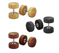 SwirlColor Orecchini in Legno - Set 3 Paia Rotondi Perforati con Aghi In Acciaio Inossidabile Finti Plug per Uomini e Ragazzi 10mm