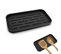 SwirlColor Porta Mestoli da Cucina, Funzionale Silicone Porta Utensili da Cucina Splash Poggia Cucchiaio Cucina per Cucina Piano cottura Piano da Pranzo Tavolo-nero