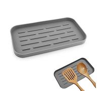 SwirlColor Porta Mestoli da Cucina, Funzionale Silicone Porta Utensili Splash Poggia Cucchiaio per Piano Cottura, Piano da Pranzo, Tavolo (Grigio)