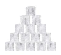 SwirlColor Portatovaglioli da Tavola, Set di 20 Bling Anelli Portatovaglioli con Strass Argento Natale