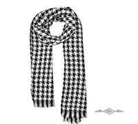 SwirlColor Sciarpa Donna, Sciarpa Pied de Poule Morbida Comoda Lunga Multiuso per Donna Uomo in Autunno Inverno Primavera 1 Pezzo, con Spilla a Clip 1 Pezzo