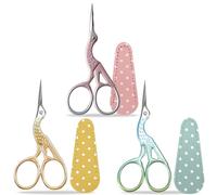 SwirlColor Set di 3 Forbici da Ricamo, Forbici per Cicogna Piccole Forbici in Acciaio Inossidabile per Cucito Artigianale con Copertura per Forbici in Finta Pelle