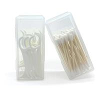 SwirlColor Supporto per cotton fioc da viaggio, 2 pezzi, portatile, piccolo, in plastica trasparente, per riporre batuffoli di cotone, tamponi di cotone, filo interdentale, stuzzicadenti