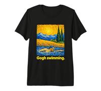 Swirling Art Swimmer Open Water Freestyle Maglietta Premium