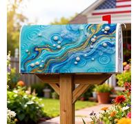 Swirls Coperture magnetiche per cassetta delle lettere, perle artistiche moderne con accenti dorati, copertura estiva turchese per la decorazione del prato, 53 x 64 cm