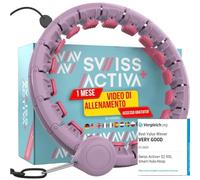 Swiss Activa+ S2 XXL Smart Hula Hoop Adulti - Fino a 135 cm per Taglie Forti XXL - Non Cade - Hoop per la Perdita di Peso per Le Donne - Smart Fitness Hula Hoop con Peso