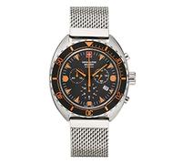 Swiss Alpine Militare Orologio Cronografo da Uomo Analogico Al Quarzo 7066.9 Acciaio Inox - Argento/Argento/Schwarz-Or - 9139sam