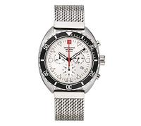 Swiss Alpine Militare Orologio Cronografo da Uomo Analogico Al Quarzo 7066.9 Acciaio Inox - Argento/Argento/Bianco - 9132sam