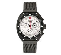 Swiss Alpine Militare Orologio Cronografo da Uomo Analogico Al Quarzo 7066.9 Acciaio Inox - Nero/Nero/Bianco - 9172sam