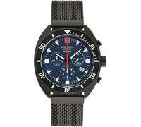 Swiss Alpine Militare Orologio Cronografo da Uomo Analogico Al Quarzo 7066.9 Acciaio Inox - Nero/Nero/Blu - 9175sam