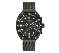 Swiss Alpine Militare Orologio Cronografo da Uomo Analogico Al Quarzo 7066.9 Acciaio Inox - Nero/Nero/Nero - 9177sam