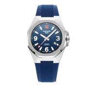 Swiss Alpine Military Orologio da uomo analogico al quarzo 7005.1 silicone, Acciaio/Blu/Blu - 1835sam, cinghia
