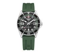 swiss alpine military Orologio analogico al quarzo da uomo 7029.1 silicone, Acciaio/Silicone/Sw-verde - 1834sam, cinghia