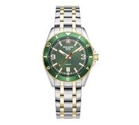 swiss alpine military Orologio analogico al quarzo da uomo in acciaio inox 7034.1, Bic-gold/Bic-gold/Green - 1144sam