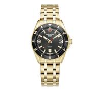 swiss alpine military Orologio analogico al quarzo da uomo in acciaio inox 7034.1, Oro/Oro/Nero - 1117sam