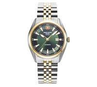 Swiss Alpine Military Orologio automatico da uomo in acciaio inox 7091.2, Bicolor-verde, Bracciale