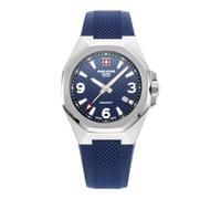 Swiss Alpine Military Orologio da uomo analogico al quarzo 7005.1 silicone, Acciaio/Blu/Blu - 1835sam, cinghia