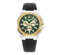 Swiss Alpine Military Orologio da uomo cronografo analogico al quarzo 7005.9 silicone, Bic-oro/Nero/Verde - 9844sam, cinghia