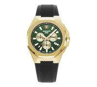 Swiss Alpine Military Orologio da uomo cronografo analogico al quarzo 7005.9814SAM silicone, Oro/Nero/Verde - 9814sam, cinghia