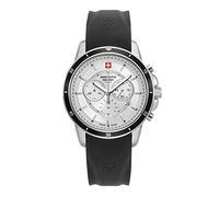Swiss Alpine Military Orologio da uomo cronografo analogico al quarzo 7089.9 silicone, acciaio/nero/argento - 9832SAM, cinghie
