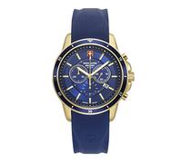 Swiss Alpine Military Orologio da uomo cronografo analogico al quarzo 7089.9 silicone, oro/blu/blu - 9815sam, cinghia