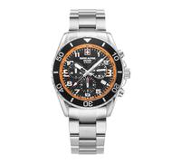 Swiss Alpine Military, orologio da uomo, cronografo, analogico, al quarzo, in acciaio inox 7029.9, Acciaio/Acciaio/Sw-orange - 9139sam