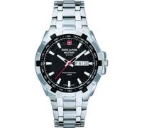 swiss alpine military Orologio analogico al quarzo da uomo in acciaio inox 7043.1, Acciaio/Acciaio/Nero - 1137sam, Bracciale