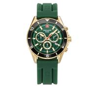 swiss alpine military Orologio da uomo analogico al quarzo cronografo 7034.9 silicone, oro/verde/verde - 9818sam