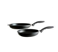 Swiss Diamond XD602i - Set di 2 padelle in Alluminio pressofuso e Cristalli di Diamante, 24/28 cm, Colore: Nero