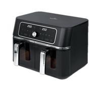 SWISS HAUS - Friggitrice ad aria a doppio cestello della collezione Basel Premium - 10 programmi, cottura sincronizzata, 3100W - 9L (4,5Lx2) - Nero SH-AF2309