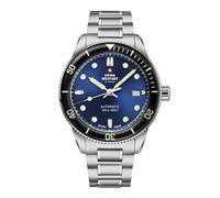 Swiss Military by Chrono Orologio da polso automatico da uomo, con cinturino in metallo in acciaio inox, analogico, argento SMA34106.02