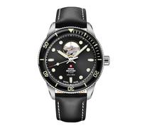 Swiss Military by Chrono Orologio da polso automatico da uomo, con cinturino in pelle in acciaio inox, analogico, argento SMA34106.15