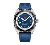 Swiss Military by Chrono Orologio da polso da uomo, in titanio, automatico, con cinturino in gomma, analogico, da uomo, colore: blu SMA34100.09, Nero , Minimalista